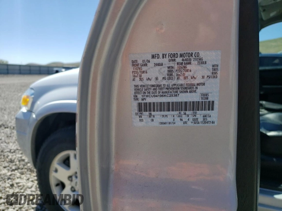 2006 Ford Escape Limited with VIN 1FMCU94196KC25387, listed as a Copart auction lot 56241595 with 136,187 mi miles and Clean title. Bid and sale history available at DreamBid. Image 13.