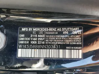 2022 Mercedes-Benz CLA 35 AMG with VIN W1K5J5BB8NN303431, listed as a Copart auction lot 72094494 with 39,917 mi miles and Salvage Title. Bid and sale history available at DreamBid. Image 12.