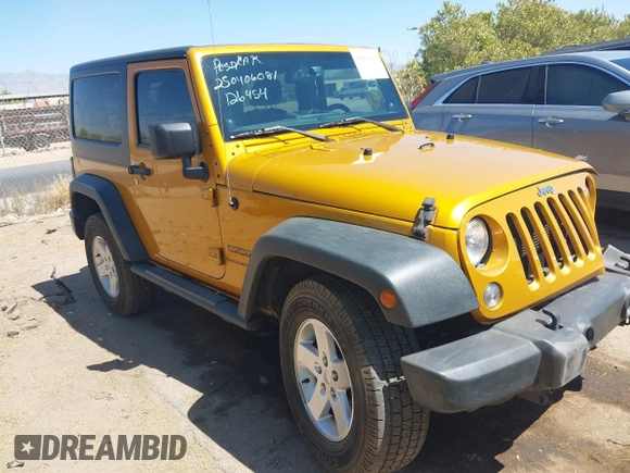 2014 Jeep Wrangler Sport with VIN 1C4AJWAG5EL223883, listed as a IAAI auction lot 42002814 with 134,361 mi miles and . Bid and sale history available at carsss.com. Image 1.