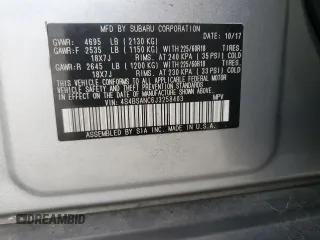 2018 Subaru Outback Limited with VIN 4S4BSANC6J3258403, listed as a Copart auction lot 59709095 with 87,133 mi miles and Clean title. Bid and sale history available at DreamBid. Image 12.
