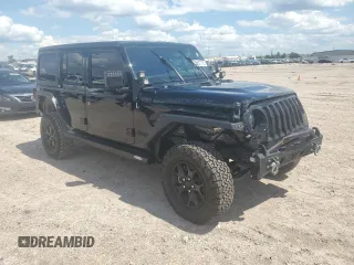 2021 Jeep Wrangler Unlimited Willys with VIN 1C4HJXDN0MW859686, listed as a Copart auction lot 56657725 with 49,984 mi miles and Salvage title. Bid and sale history available at DreamBid. Image 4.