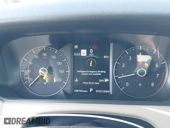 2020 Land Rover Range Rover Velar S with VIN SALYB2EX2LA290537, listed as a IAAI auction lot 39993611 with 36,743 mi miles and . Bid and sale history available at DreamBid. Image 7.