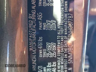 2022 Hyundai Tucson SEL with VIN 5NMJBCAE1NH067787, listed as a Copart auction lot 47866605 with 58,789 mi miles and Salvage Title. Bid and sale history available at carsss.com. Image 10.