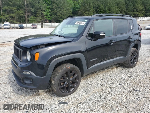 2017 Jeep Renegade Altitude with VIN ZACCJBBB9HPF02998, listed as a Copart auction lot 56546065 with 110,360 mi miles and Salvage title. Bid and sale history available at DreamBid. Image 1.