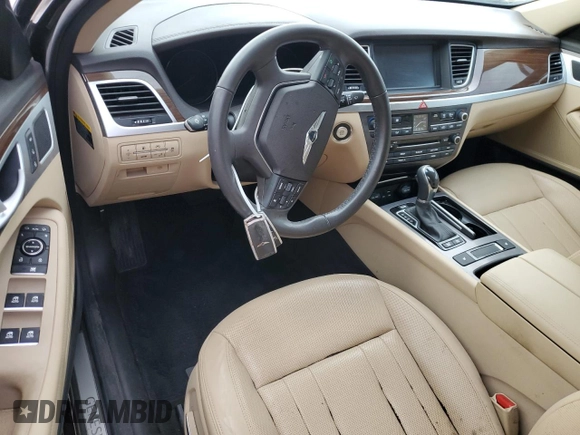 2017 Genesis G80 3.8L with VIN KMHGN4JE2HU177957, listed as a Copart auction lot 75120824 with 0 mi miles and Salvage Title. Bid and sale history available at carsss.com. Image 8.
