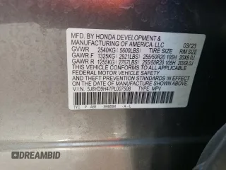 2023 Acura MDX w/Technology Package with VIN 5J8YD9H47PL007508, listed as a Copart auction lot 50713475 with 23,645 mi miles and Salvage Title. Bid and sale history available at carsss.com. Image 14.