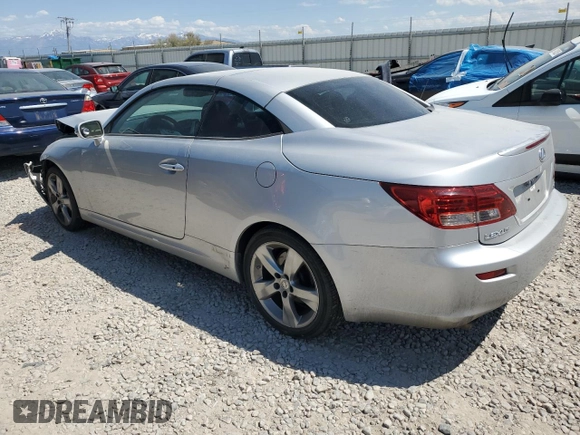 2010 Lexus IS 350 C with VIN JTHFE2C21A2501066, listed as a Copart auction lot 58827455 with 124,657 mi miles and Salvage title. Bid and sale history available at DreamBid. Image 2.