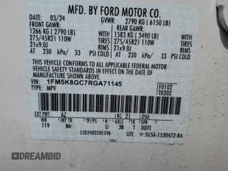 2024 Ford Explorer ST z VIN 1FM5K8GC7RGA71145, wystawiony jako Copart lot #54140815 z przebiegiem 13 363 mil mil oraz Szkoda całkowita • Salvage title. Historia ofert i sprzedaży dostępna na DreamBid. Obrazek 14.