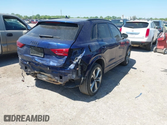 2021 Audi Q3 S line Premium with VIN WA1DECF3XM1085641, listed as a IAAI auction lot 41949213 with 71,621 mi miles and . Bid and sale history available at DreamBid. Image 4.