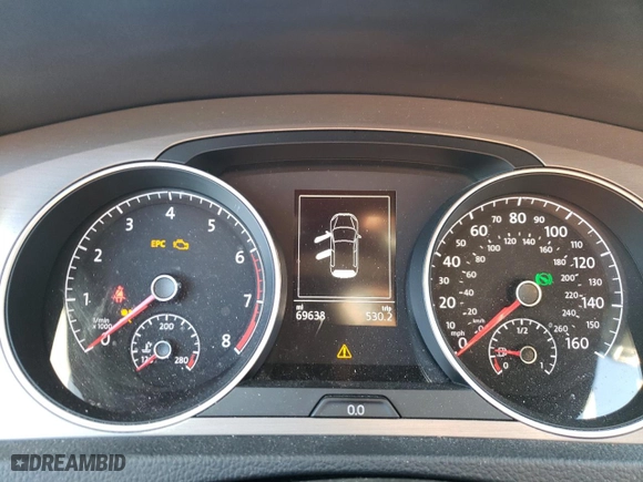 2016 Volkswagen Golf TSI SE with VIN 3VW217AU8GM026611, listed as a Copart auction lot 73302212 with 69,638 mi miles. Bid and sale history available at carsss.com. Image 9.