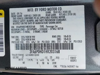 2017 Ford Fusion SE with VIN 3FA6P0HD1HR203168, listed as a IAAI auction lot 42786766 with 124,763 mi miles and . Bid and sale history available at DreamBid. Image 9.