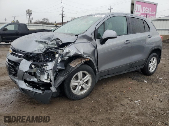 2020 Chevrolet Trax LS with VIN 3GNCJNSBXLL238345, listed as a Copart auction lot 81123504 with 33,505 mi miles and Salvage Title. Bid and sale history available at carsss.com. Image 1.