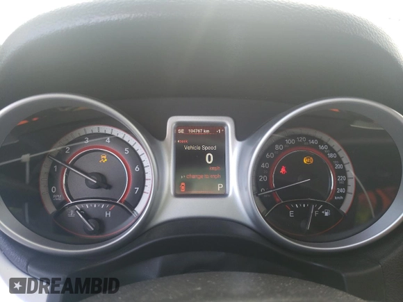 2015 Dodge Journey SXT with VIN 3C4PDCCGXFT681079, listed as a Copart auction lot 46429805 with 104,767 mi miles and Salvage title. Bid and sale history available at DreamBid. Image 9.