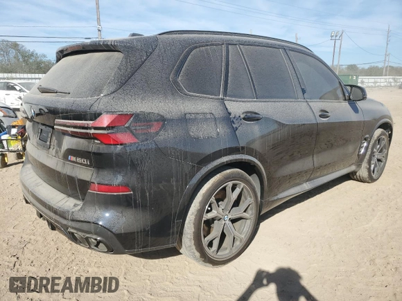 2024 BMW X5 M60i with VIN 5UX33EU03R9U82028, listed as a Copart auction lot 82224164 with 35,747 mi miles and Salvage Title. Bid and sale history available at carsss.com. Image 3.