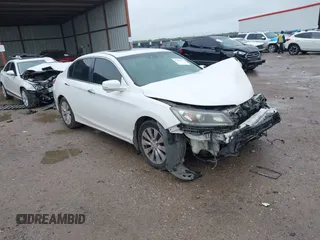 2014 Honda Accord EX-L with VIN 1HGCR2F82EA195419, listed as a IAAI auction lot 41967410 with 228,604 mi miles and . Bid and sale history available at carsss.com. Image 1.