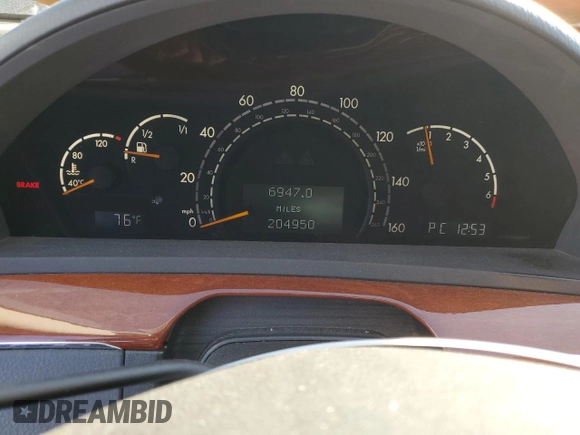 2006 Mercedes-Benz S-Class 4.3L with VIN WDBNG70J16A477878, listed as a Copart auction lot 46888455 with 204,950 mi miles and Clean Title. Bid and sale history available at carsss.com. Image 9.