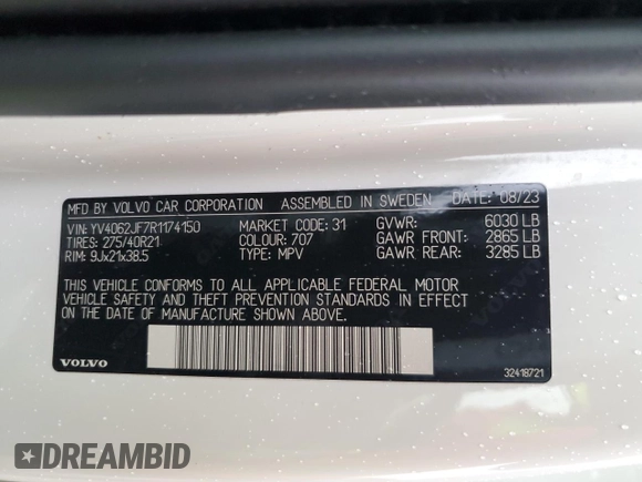 2024 Volvo XC90 Ultimate Bright Theme с VIN YV4062JF7R1174150, выставлен на аукционе Copart как лот 56488085 с пробегом 11 777 миль миль и Списание • Salvage title. История ставок и продаж доступна на DreamBid. Изображение 14.