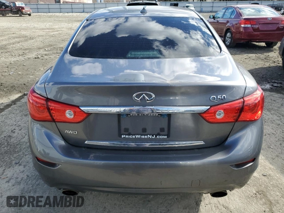 2016 Infiniti Q50 2.0t Premium with VIN JN1CV7AR2GM253752, listed as a Copart auction lot 43245065 with 80,320 mi miles and Salvage Title. Bid and sale history available at carsss.com. Image 6.