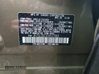 2025 Subaru Forester Premium with VIN JF2SLDDCXSH537993, listed as a Copart auction lot 59089995 with Not provided miles and Salvage title. Bid and sale history available at DreamBid. Image 13.