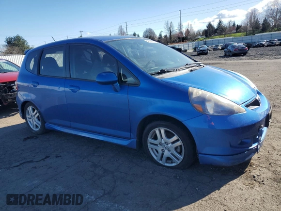 2007 Honda Fit Sport with VIN JHMGD38657S041976, listed as a Copart auction lot 48258825 with 151,075 mi miles and Salvage title. Bid and sale history available at DreamBid. Image 4.