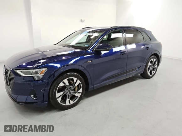 2022 Audi e-tron Premium with VIN WA1AAAGE4NB022730, listed as a Copart auction lot 56118575 with 47,680 mi miles and Clean title. Bid and sale history available at DreamBid. Image 1.