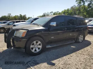 2005 Nissan Armada LE z VIN 5N1AA08AX5N728851, wystawiony jako Copart lot #44009735 z przebiegiem 218 156 mil mil oraz Szkoda całkowita • Salvage title. Historia ofert i sprzedaży dostępna na DreamBid. Obrazek 1.