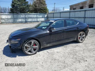 2024 Genesis G70 2.5T with VIN KMTG34SCXRU138219, listed as a Copart auction lot 53567155 with 13,323 mi miles and Salvage title. Bid and sale history available at DreamBid. Image 1.