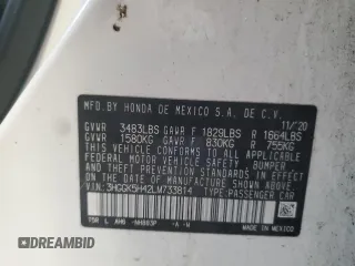 2020 Honda Fit LX with VIN 3HGGK5H42LM733814, listed as a Copart auction lot 47799195 with 68,656 mi miles and Non Repairable. Bid and sale history available at carsss.com. Image 12.