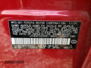 2022 Lexus IS with VIN JTHDA1D2XN5118601, listed as a Copart auction lot 86781894 with 59,375 mi miles and Salvage Title. Bid and sale history available at carsss.com. Image 14.
