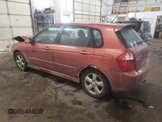 2009 Kia Spectra with VIN KNAFE241995025583, listed as a Copart auction lot 45626095 with 297,361 mi miles and Salvage Title. Bid and sale history available at carsss.com. Image 2.
