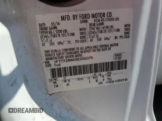 2016 Ford F-250 XLT with VIN 1FT7X2B60GED02375, listed as a Copart auction lot 63088785 with 168,086 mi miles and Clean title. Bid and sale history available at DreamBid. Image 12.
