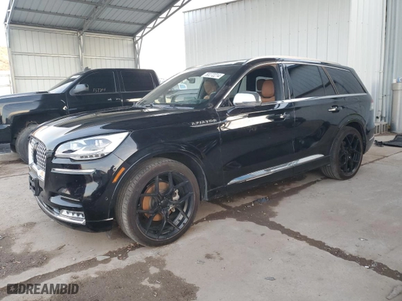 2021 Lincoln Aviator Black Label with VIN 5LM5J9XC9MGL02948, listed as a Copart auction lot 80272214 with 56,600 mi miles and Non Repairable. Bid and sale history available at carsss.com. Image 1.