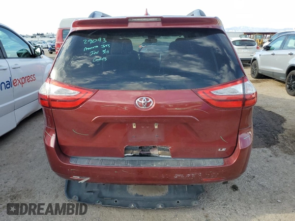 2018 Toyota Sienna LE Auto Access Seat with VIN 5TDKZ3DC5JS905966, listed as a Copart auction lot 50753055 with 107,490 mi miles and Salvage Title. Bid and sale history available at carsss.com. Image 6.