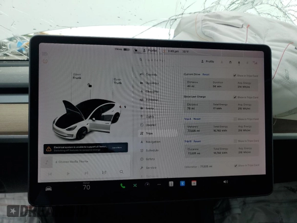 2021 Tesla Model 3 Standard Range Plus z VIN 5YJ3E1EA2MF859832, wystawiony jako Copart lot #56743865 z przebiegiem 77 025 mil mil oraz Nie do naprawy. Historia ofert i sprzedaży dostępna na DreamBid. Obrazek 9.