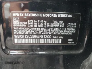 2017 BMW X1 xDrive28i with VIN WBXHT3C39H5F81200, listed as a Copart auction lot 55304485 with 88,948 mi miles and Salvage Title. Bid and sale history available at DreamBid. Image 13.