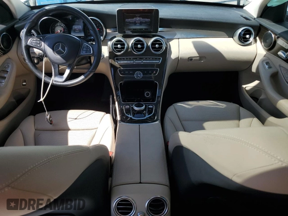 2017 Mercedes-Benz C 300 with VIN 55SWF4KB4HU213916, listed as a Copart auction lot 57999985 with 66,353 mi miles and Salvage title. Bid and sale history available at DreamBid. Image 8.