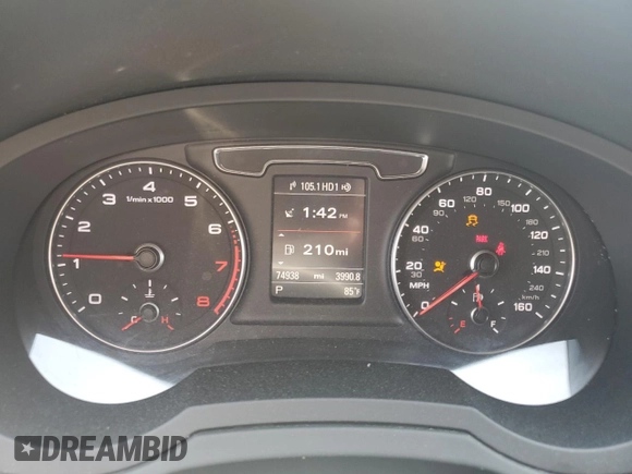 2016 Audi Q3 Prestige with VIN WA1GFCFS1GR013587, listed as a Copart auction lot 60124845 with 74,938 mi miles and Salvage title. Bid and sale history available at DreamBid. Image 9.