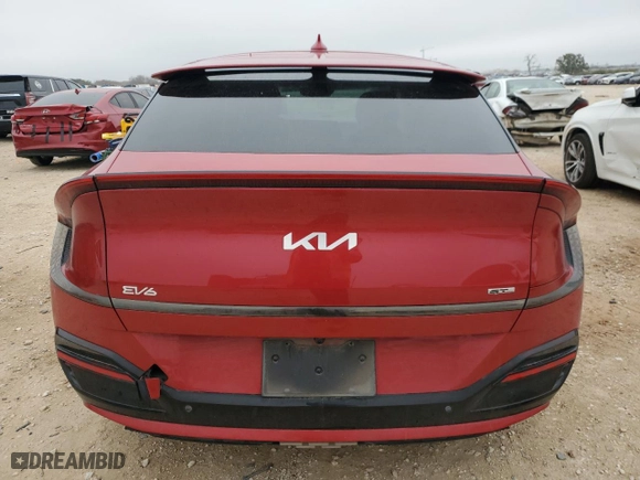 2022 Kia EV6 GT-Line with VIN KNDC4DLC5N5031009, listed as a Copart auction lot 42906435 with 27,280 mi miles and Salvage Title. Bid and sale history available at carsss.com. Image 6.