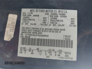 2000 Ford F-150 XL с VIN 1FTRX18L8YNA68942, выставлен на аукционе IAAI как лот 42735805 с пробегом Не указан миль и . История ставок и продаж доступна на DreamBid. Изображение 9.