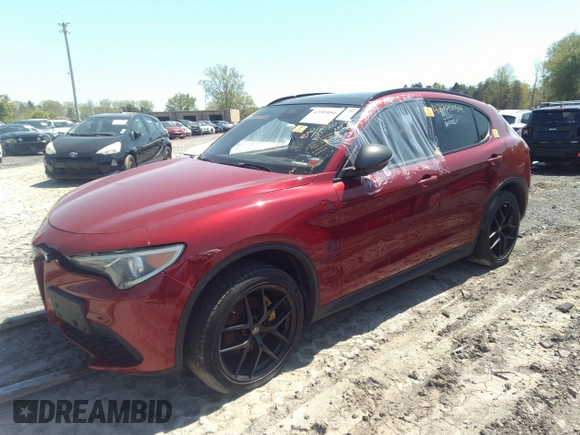 2019 Alfa Romeo Stelvio Ti with VIN ZASPAKBN1K7C49148, listed as a IAAI auction lot 42205054 with 47,338 mi miles and . Bid and sale history available at DreamBid. Image 2.