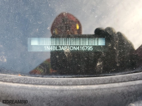 2013 Nissan Altima 3.5 SV with VIN 1N4BL3AP1DN416795, listed as a Copart auction lot 49449805 with 187,480 mi miles and Salvage Title. Bid and sale history available at carsss.com. Image 12.