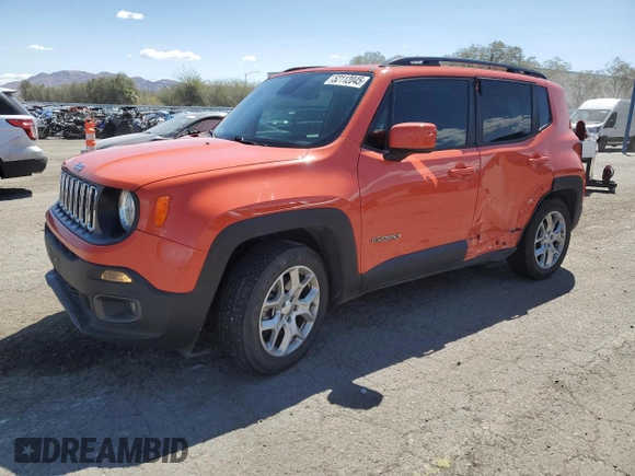 2018 Jeep Renegade Latitude with VIN ZACCJABB6JPJ26712, listed as a Copart auction lot 52112045 with 135,684 mi miles and Salvage Title. Bid and sale history available at carsss.com. Image 1.