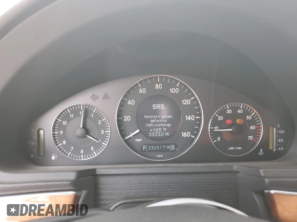 2003 Mercedes-Benz E-Class 3.2L with VIN WDBUF65J83A182953, listed as a Copart auction lot 69629174 with 336,517 mi miles and Salvage Title. Bid and sale history available at carsss.com. Image 9.