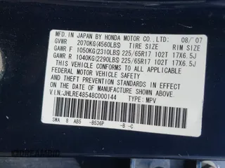 2008 Honda CR-V EX with VIN JHLRE48548C000144, listed as a IAAI auction lot 41845121 with 208,320 mi miles. Bid and sale history available at carsss.com. Image 9.