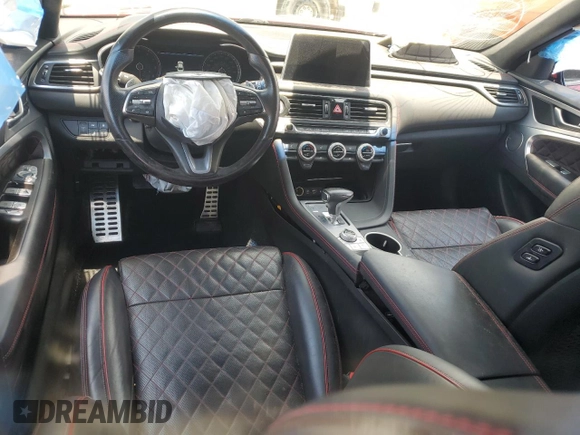 2020 Genesis G70 2.0T with VIN KMTG44LA6LU045375, listed as a Copart auction lot 59291075 with 56,810 mi miles and Non repairable. Bid and sale history available at DreamBid. Image 8.