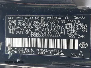 2005 Toyota Prius with VIN JTDKB20U253084443, listed as a IAAI auction lot 42024739 with 249,226 mi miles. Bid and sale history available at carsss.com. Image 9.