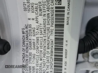 2021 Honda Civic Sport with VIN 2HGFC2F86MH543947, listed as a Copart auction lot 49189245 with Not Provided miles and Salvage Title. Bid and sale history available at DreamBid. Image 15.