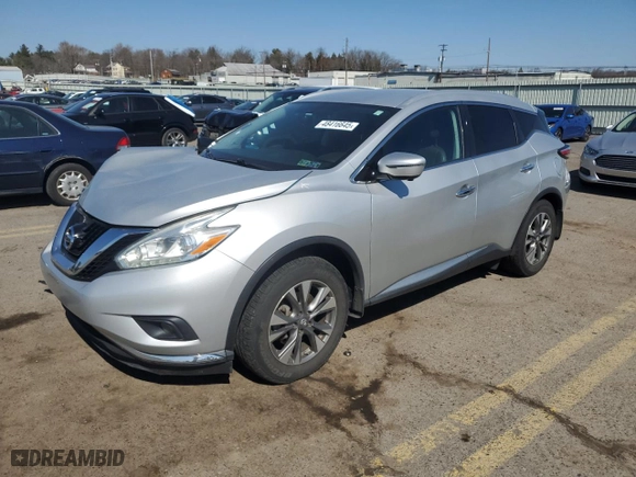 2016 Nissan Murano SL with VIN 5N1AZ2MH4GN108538, listed as a Copart auction lot 48416645 with 63,999 mi miles and Salvage Title. Bid and sale history available at carsss.com. Image 1.