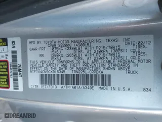2012 Toyota Tacoma with VIN 5TFTX4CN9CX016345, listed as a IAAI auction lot 41447154 with 136,837 mi miles. Bid and sale history available at carsss.com. Image 9.