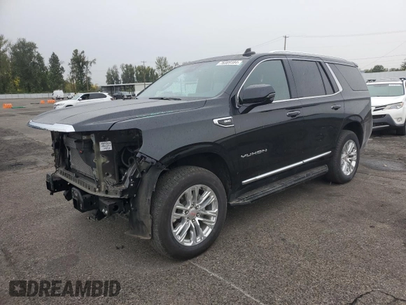 2023 GMC Yukon SLT with VIN 1GKS2BKD3PR498896, listed as a Copart auction lot 76389184 with 13,253 mi miles and Salvage Title. Bid and sale history available at carsss.com. Image 1.